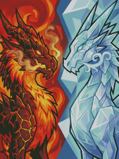 Fire & Ice Dragon © 60x80