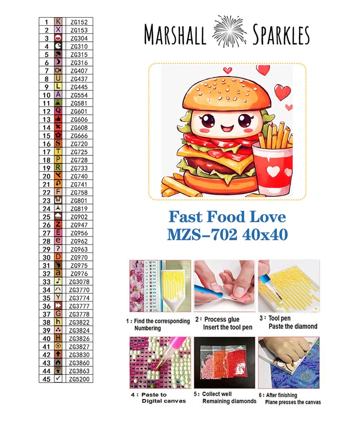 February Fast Food Love © 40x40 Square Full Fairy Drill