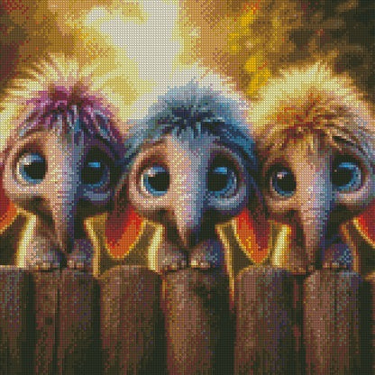 Over the Fence - Elephants © 40x40 (print to order)