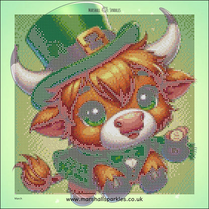 12 Months of Highland Cows © 30x30 free birthday canvas