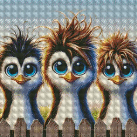 Over the Fence - Penguin © 40x40 (print to order)