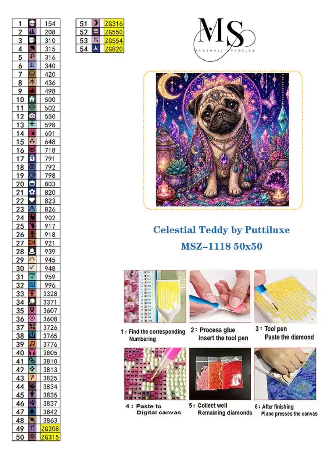 Celestial Teddy © 50x50 by Puttiluxe