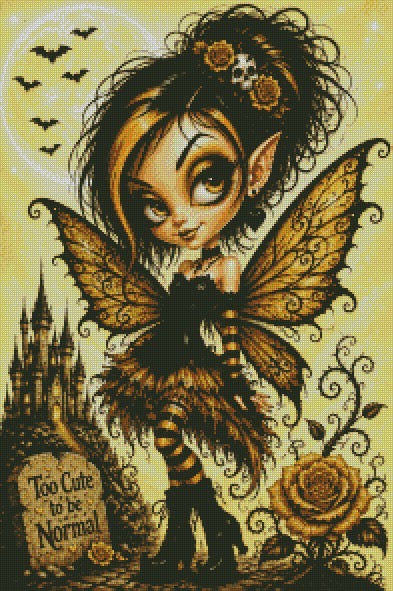 Yellow Gothic Fairy © 50x75 by NAT Art Creations