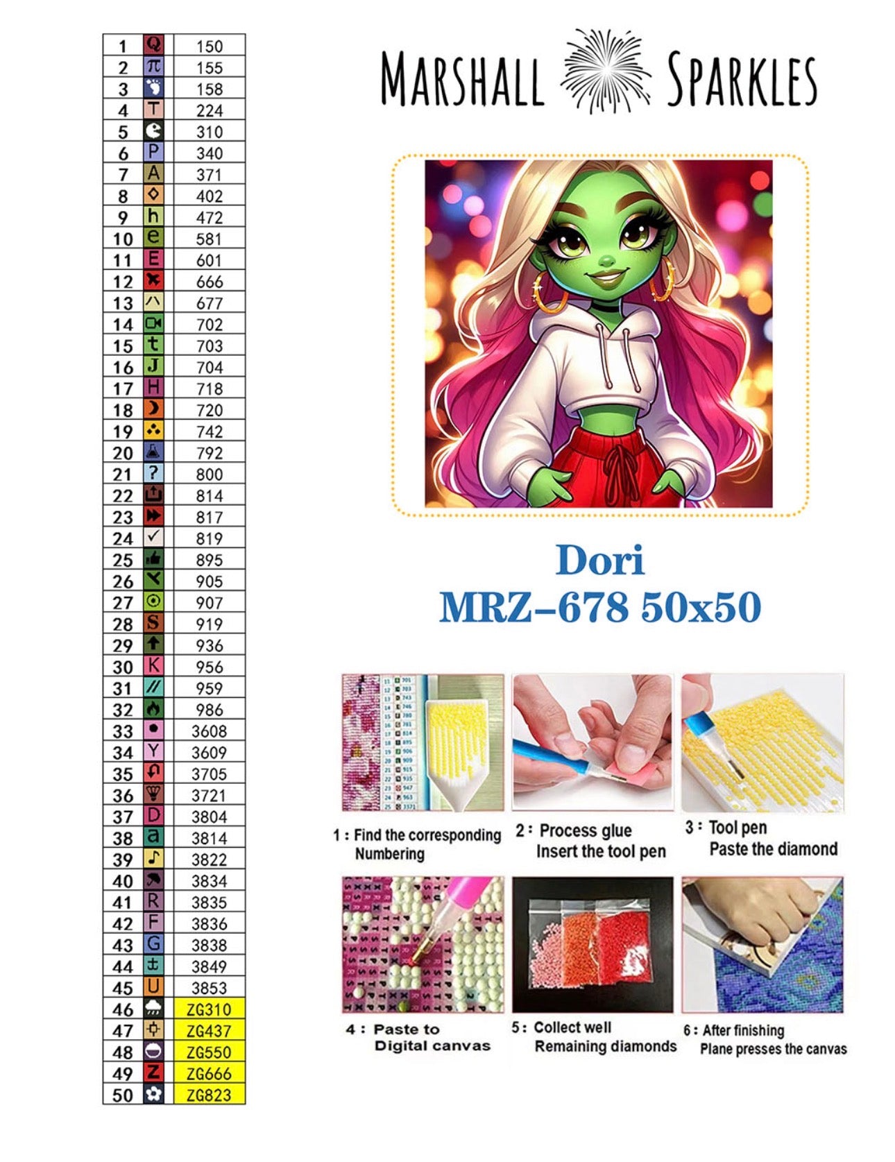 February Dori © 50x50 Round Fairy Drill