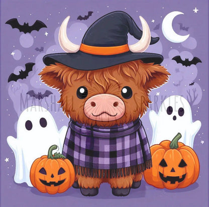 12 Months of Highland Cows © 30x30 free birthday canvas