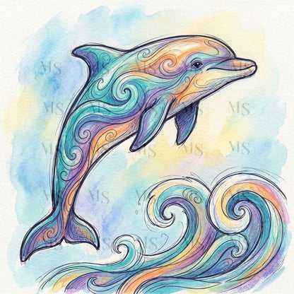 Fire & Ice Dolphin © 50x50