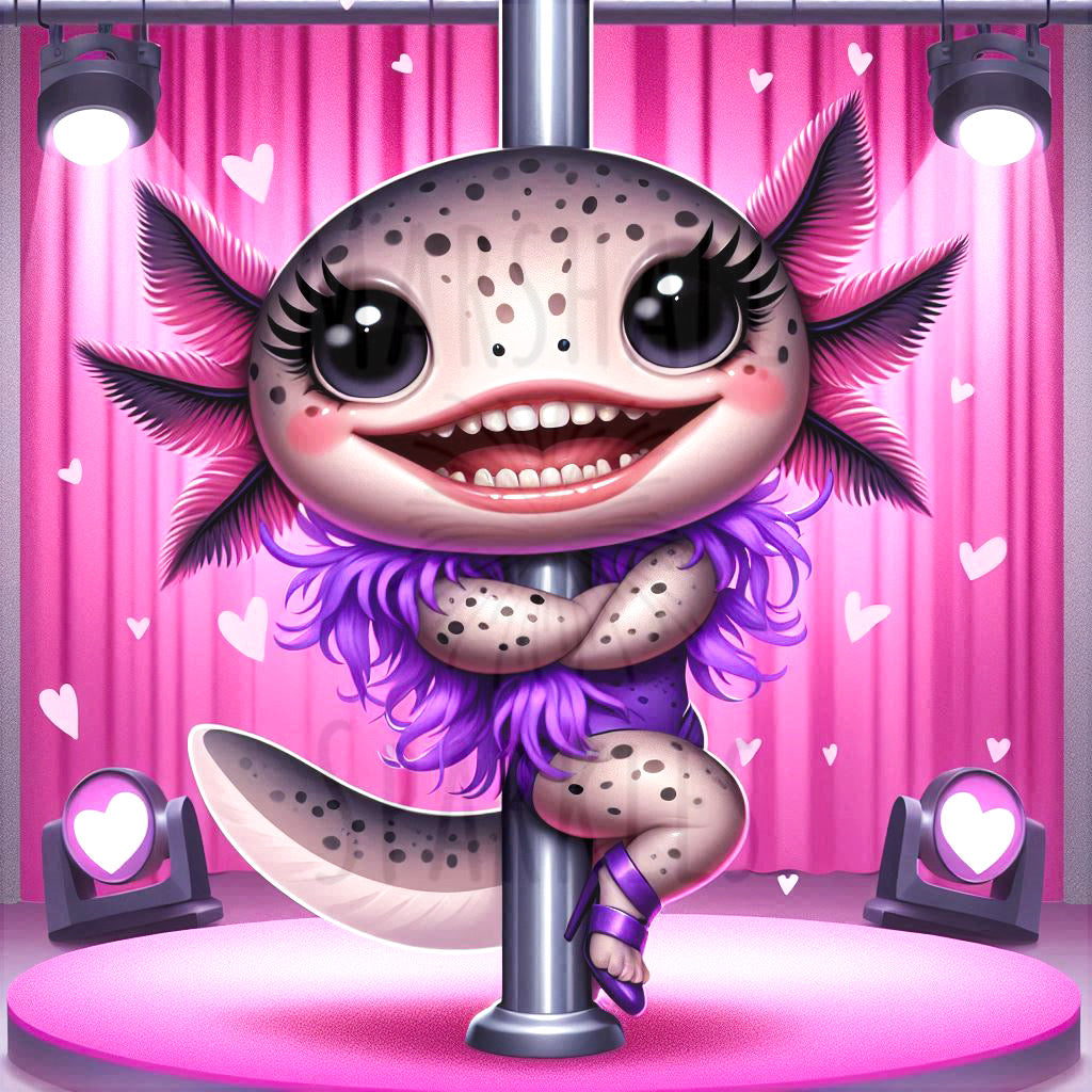 Pink Pony Club Axolotl © 50x50 (print to order)