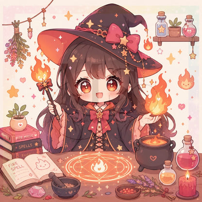 11 Little Element Witches - Fire © 50x50 by Miss Millicent