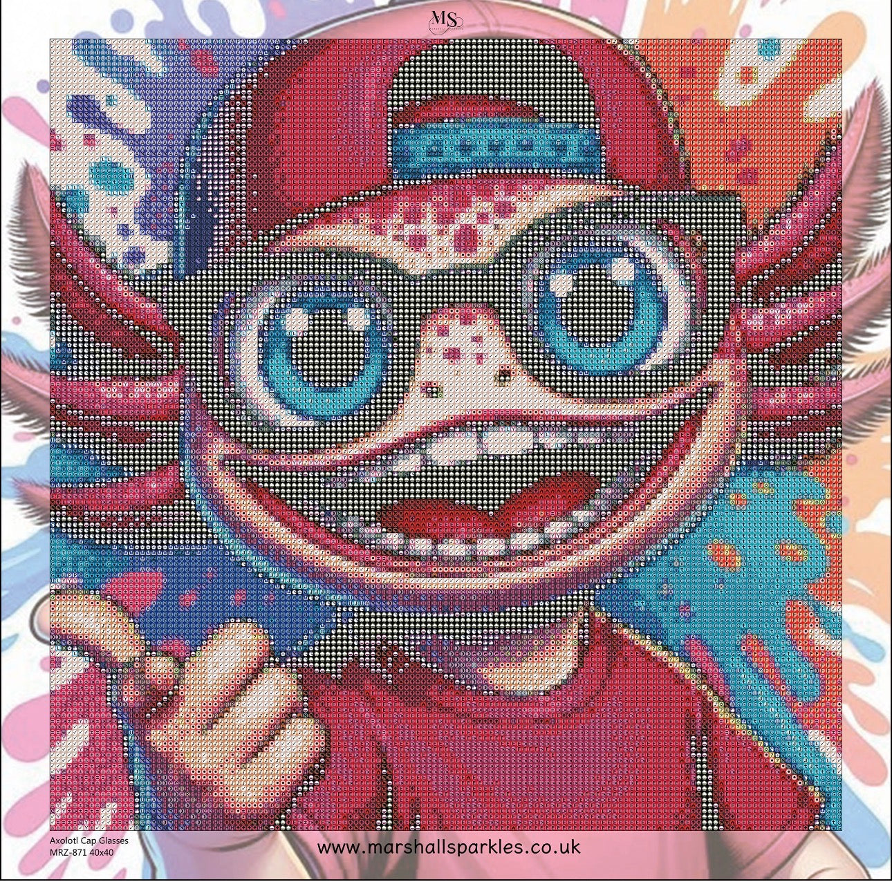 Axolotl Cap Glasses © round Fairy Drill 40x40