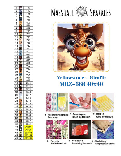 Yellowstone - Giraffe © 40x40 Round Fairy Drill