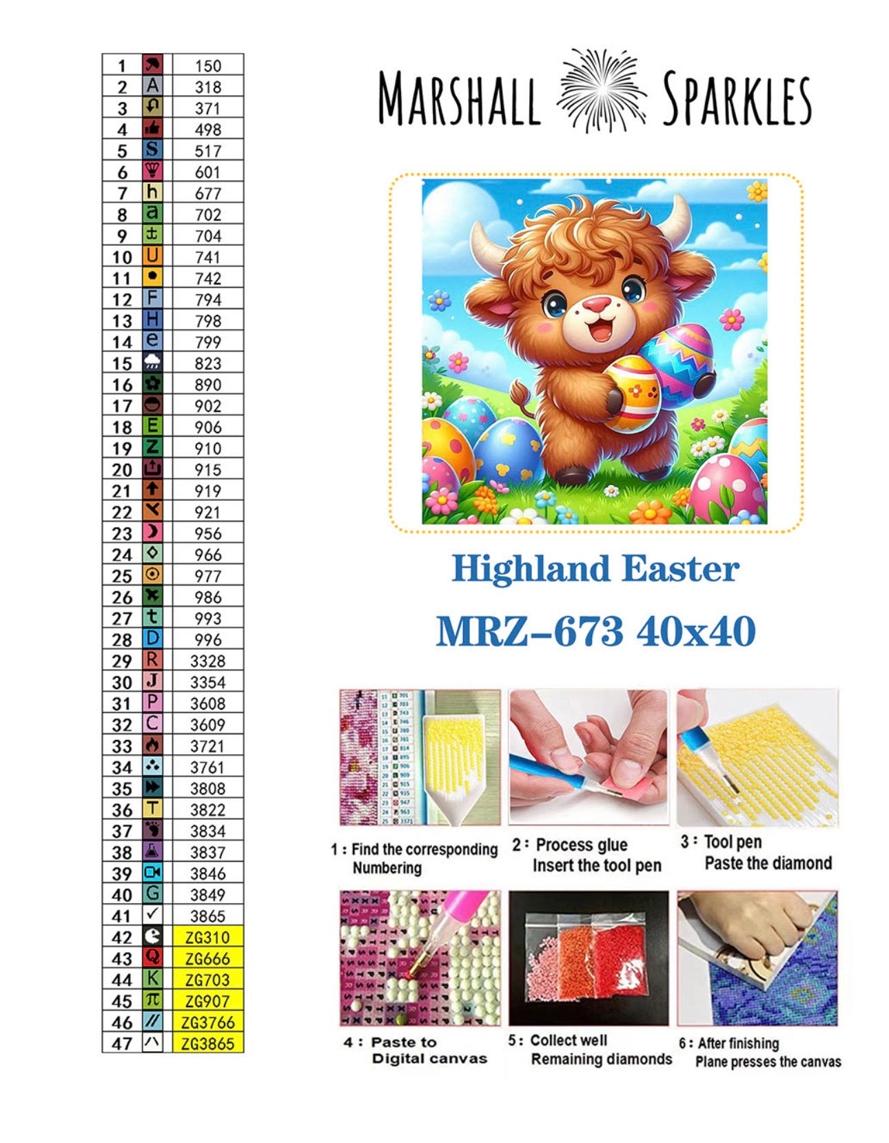 March Highland Easter © 40x40 Round Fairy Drill