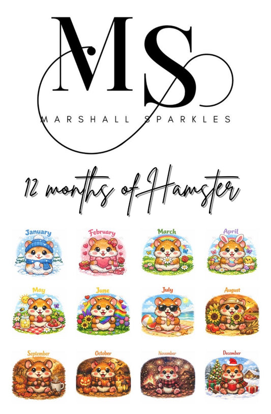 12 Months of Hamsters © 30x30 (12 Canvases)