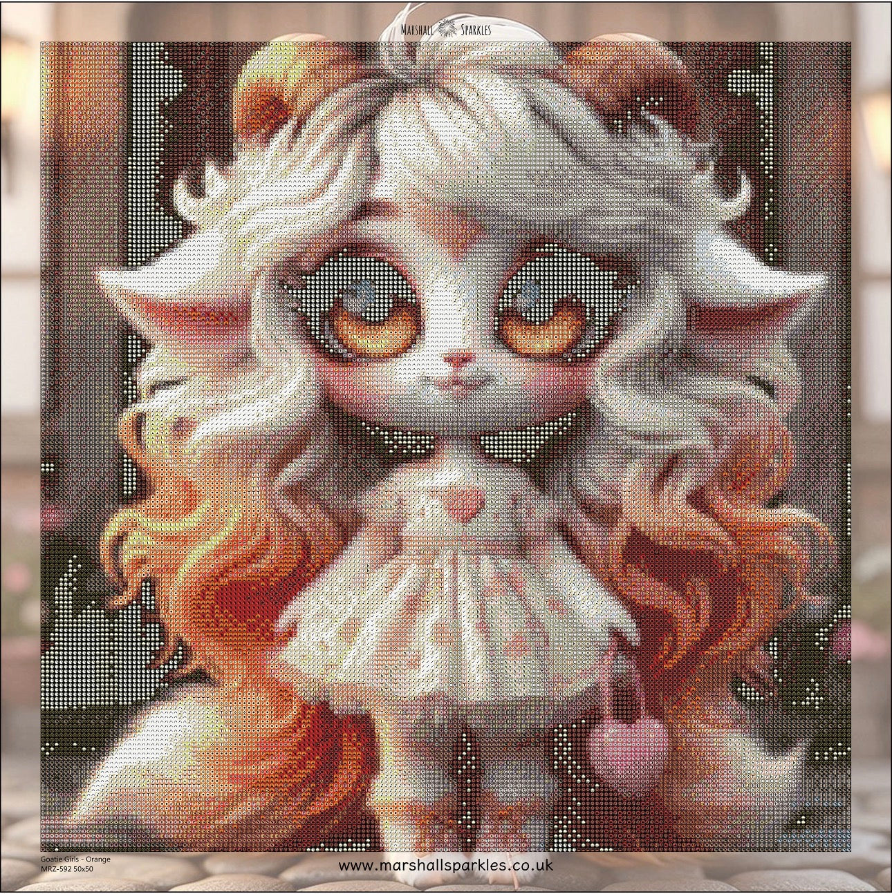 Goatie Girls - Orange © 50x50  (print to order)
