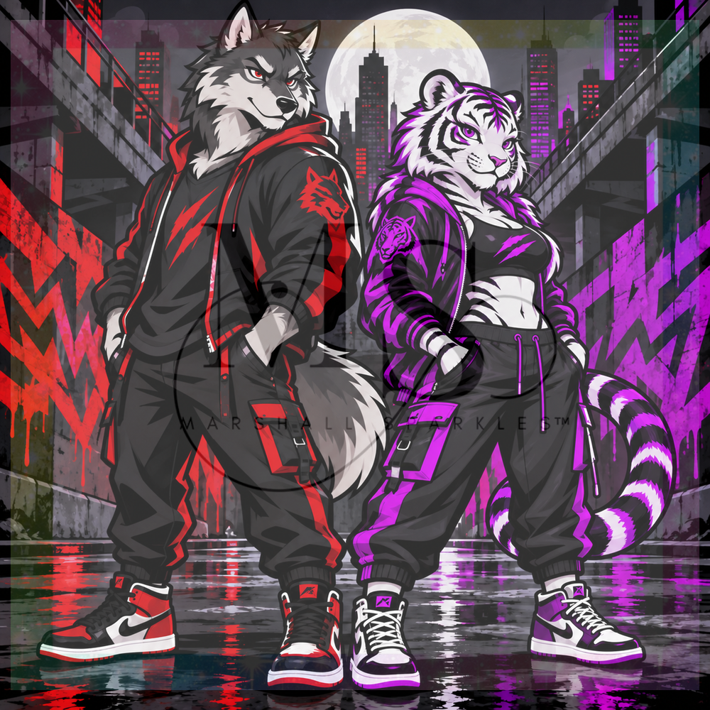 Crazy and Roxy © 60x60 by CrazyLone Wolf