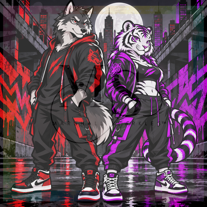 Crazy and Roxy © 60x60 by CrazyLone Wolf