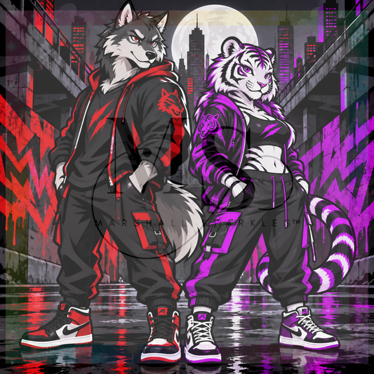 Crazy and Roxy © 60x60 by CrazyLone Wolf