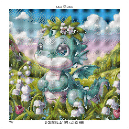 12 Months of Dragons ( 13 canvas, Free Birthday Dragon) © 30x30