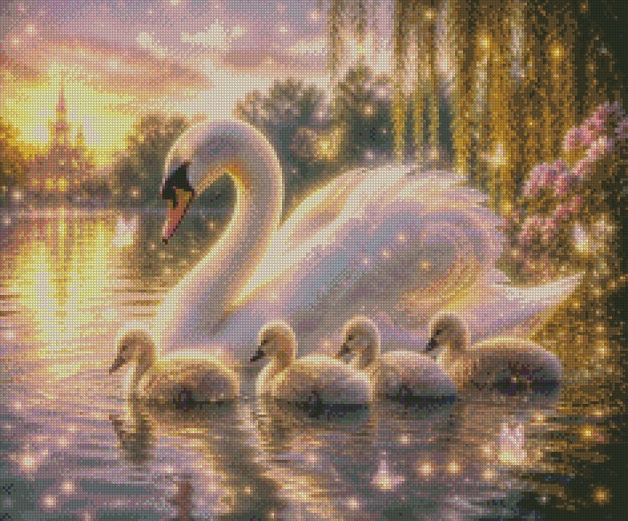 Cygnet Family © 60x50 by KT Designs
