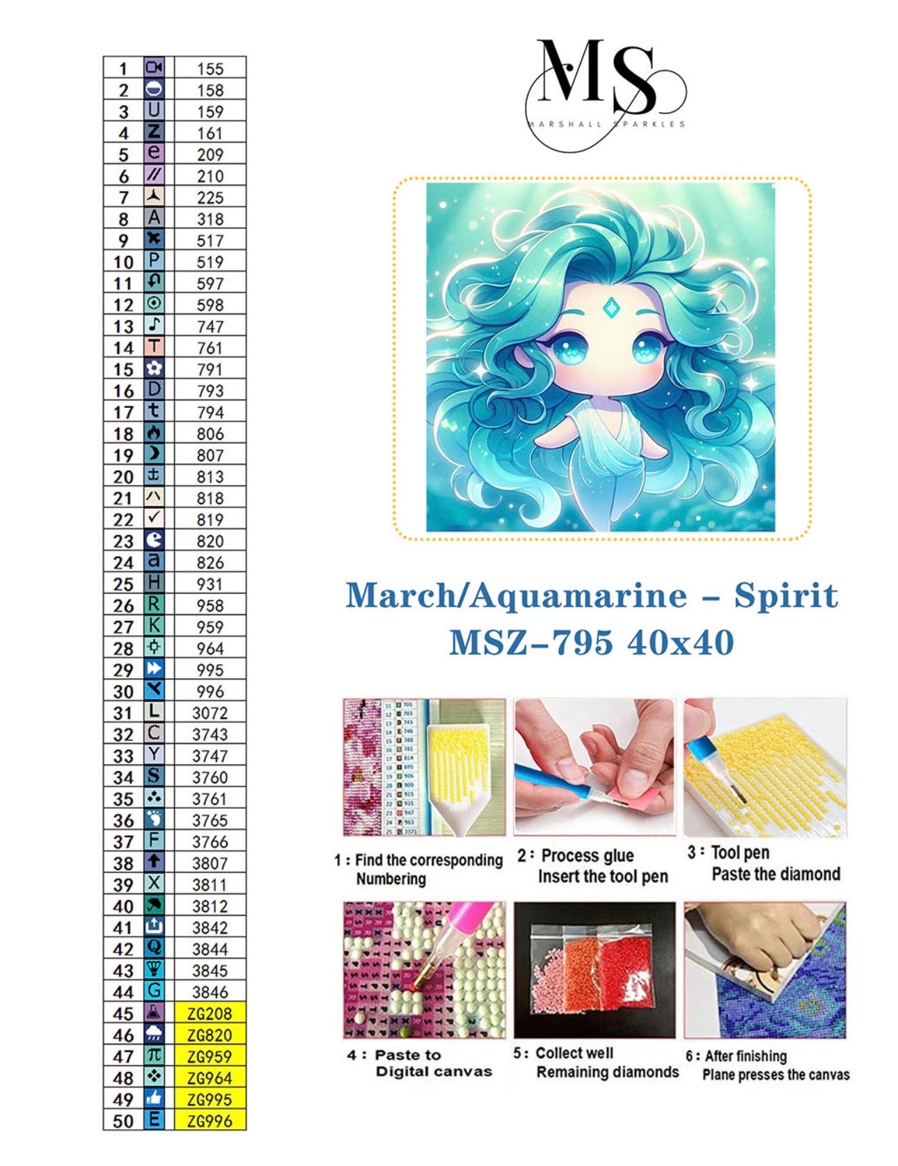 March/Aquamarine - Spirit © 40x40