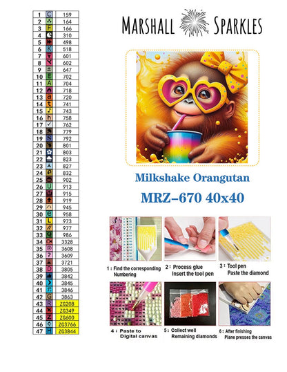 February Milkshake Orangutan © 40x40 Round Fairy drill