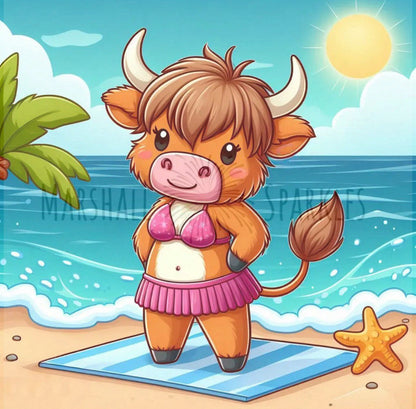 12 Months of Highland Cows © 30x30 free birthday canvas