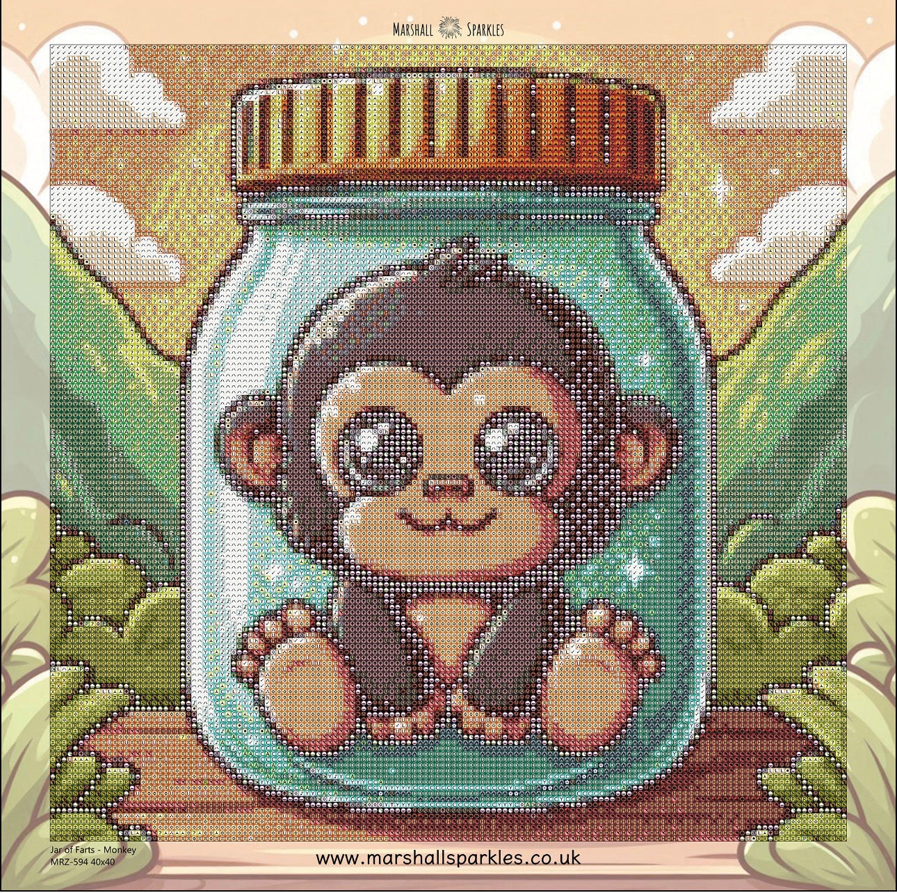 Jar of Farts - Monkey 40x40 - (print to order)