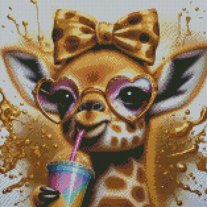 April Milkshake Giraffe © 40x40 Round Fairy Drill