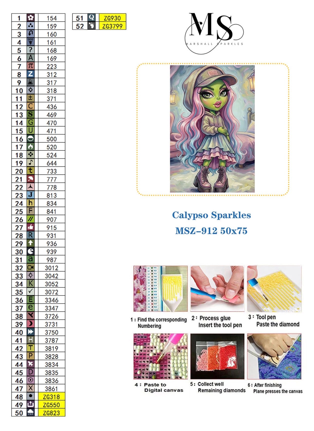 Calypso Sparkles © 50x75 Square Fairy