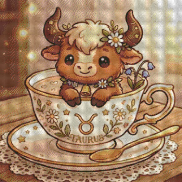 The Teacup Zodiac - Taurus © 50x50 by RG Designs