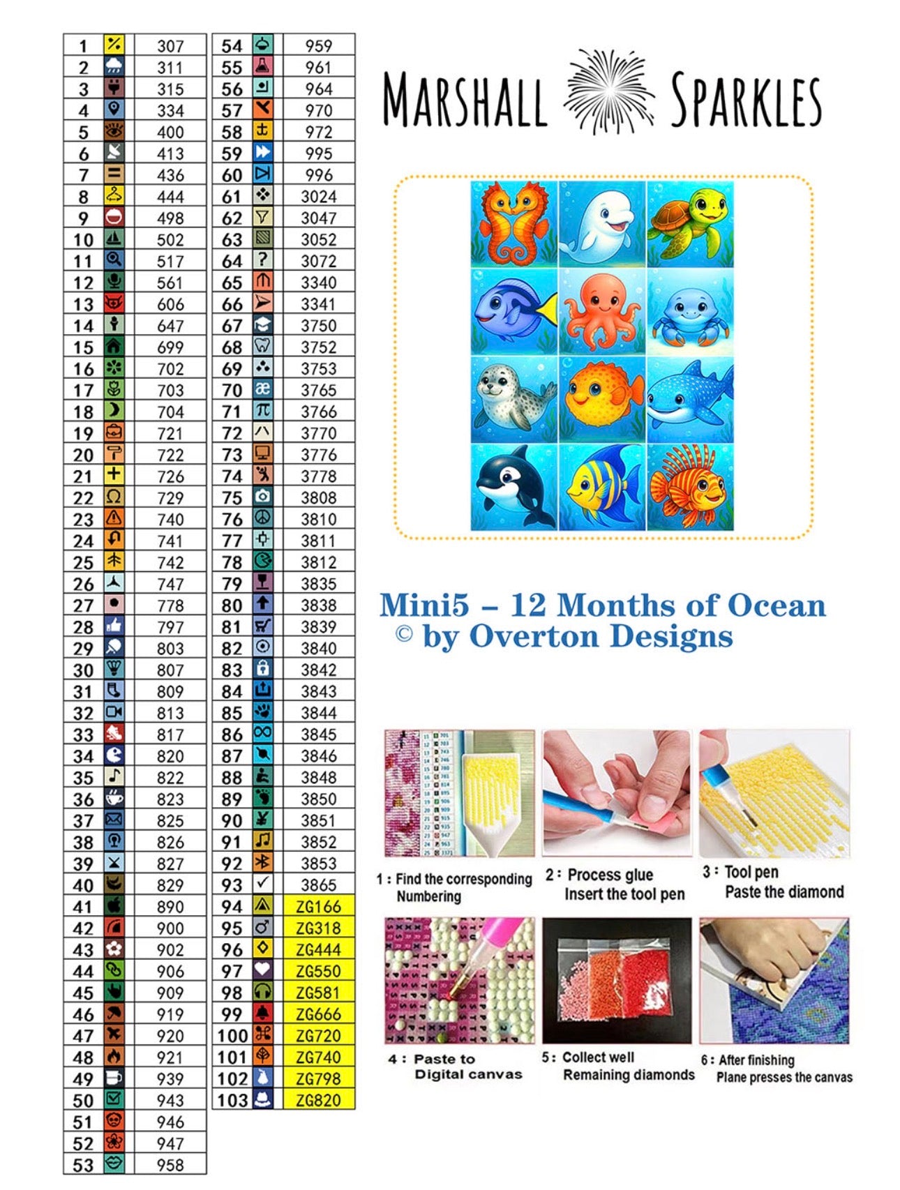 12 Months of Ocean © by Overton Designs 30x30 (PTO)
