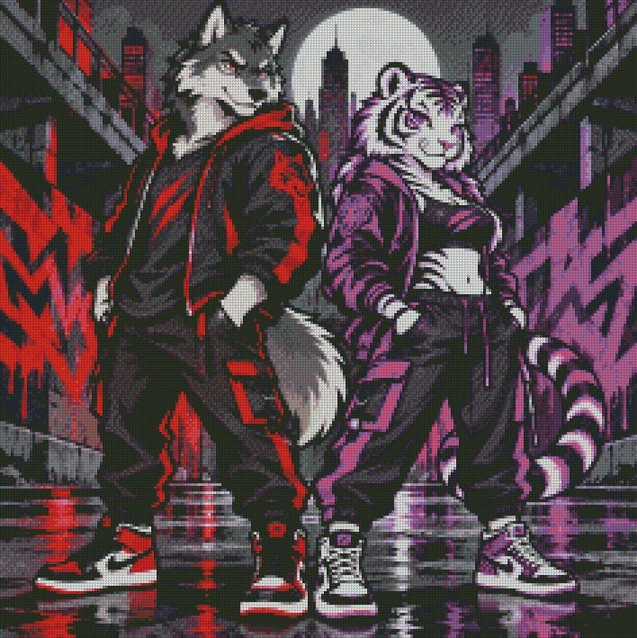 Crazy and Roxy © 60x60 by CrazyLone Wolf