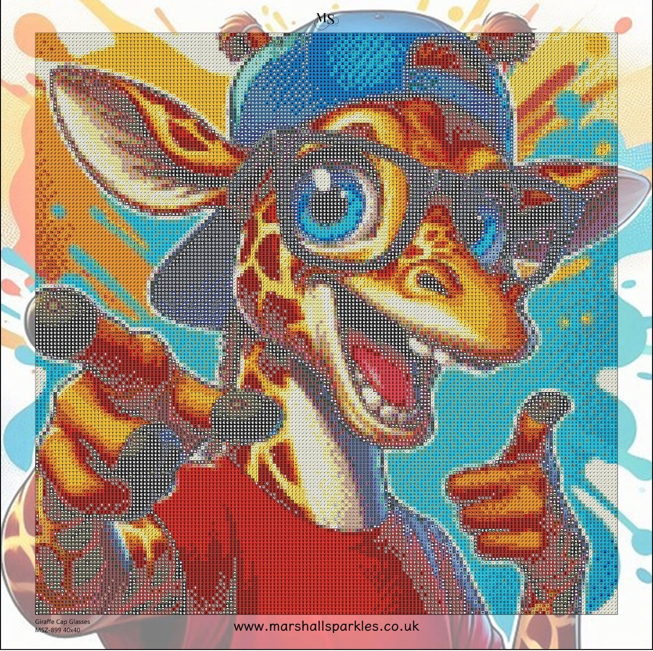 Giraffe Cap Glasses © Square Fairy Drill 40x40