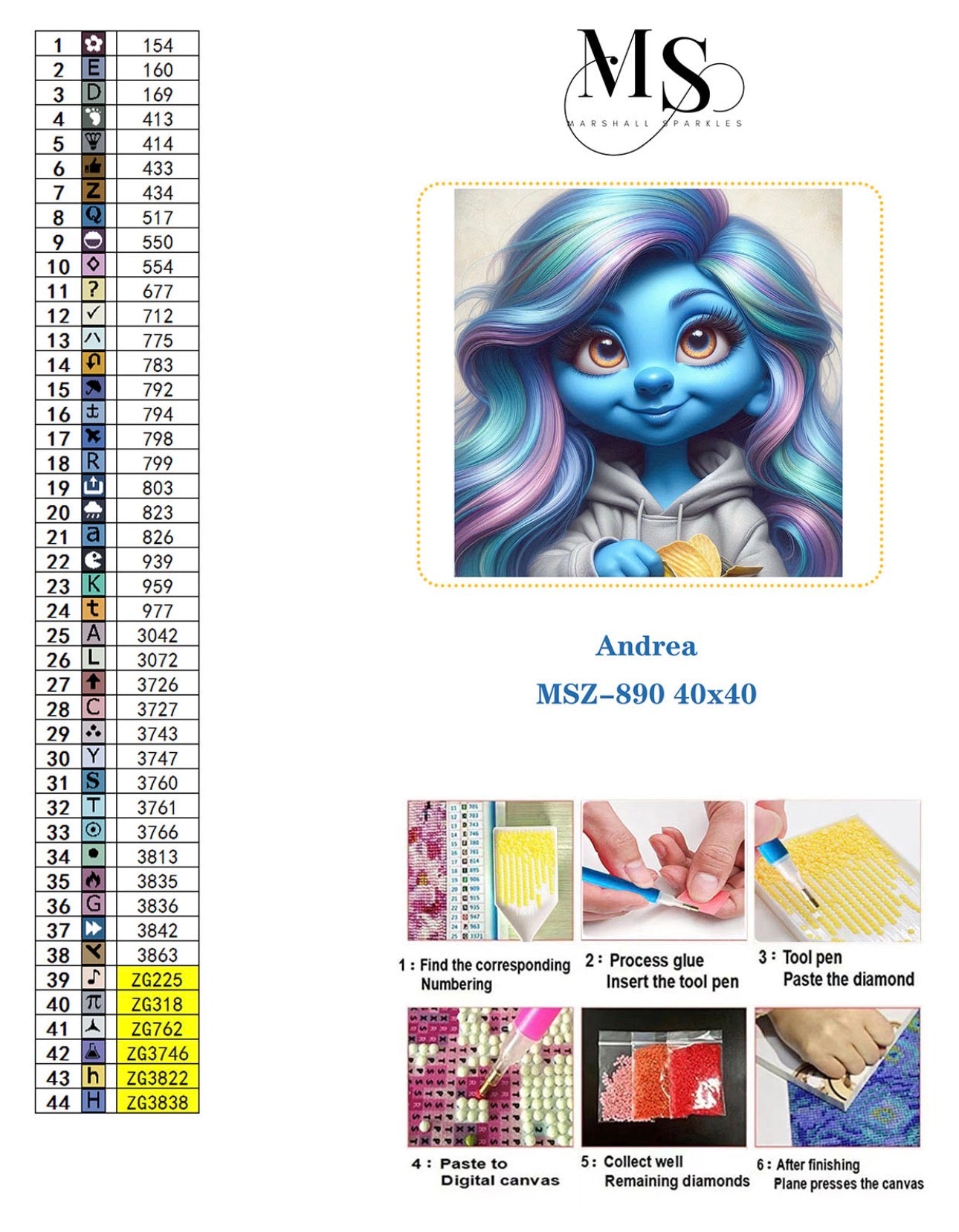 Andrea © 40x40 Sqaure Fairy Drill
