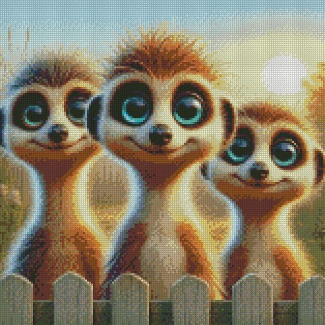 Over the Fence - Meerkats © 40x40 (print to order)