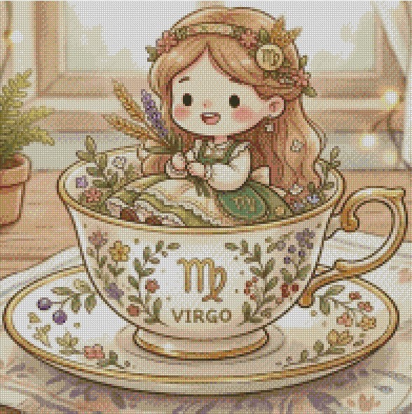 The Teacup Zodiac -  Virgo © 50x50 by RG Designs