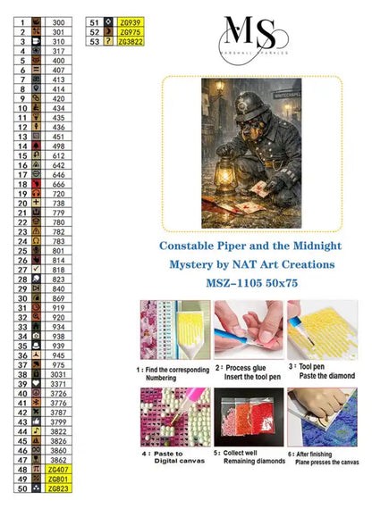 Constable Piper and the Midnight Mystery © 50x75 by NAT Art Creations