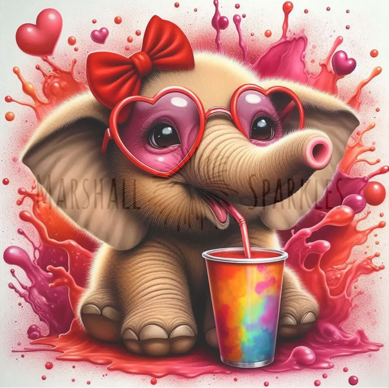 Milkshake Elephant © 40x40 Square Sparkles  Drill™