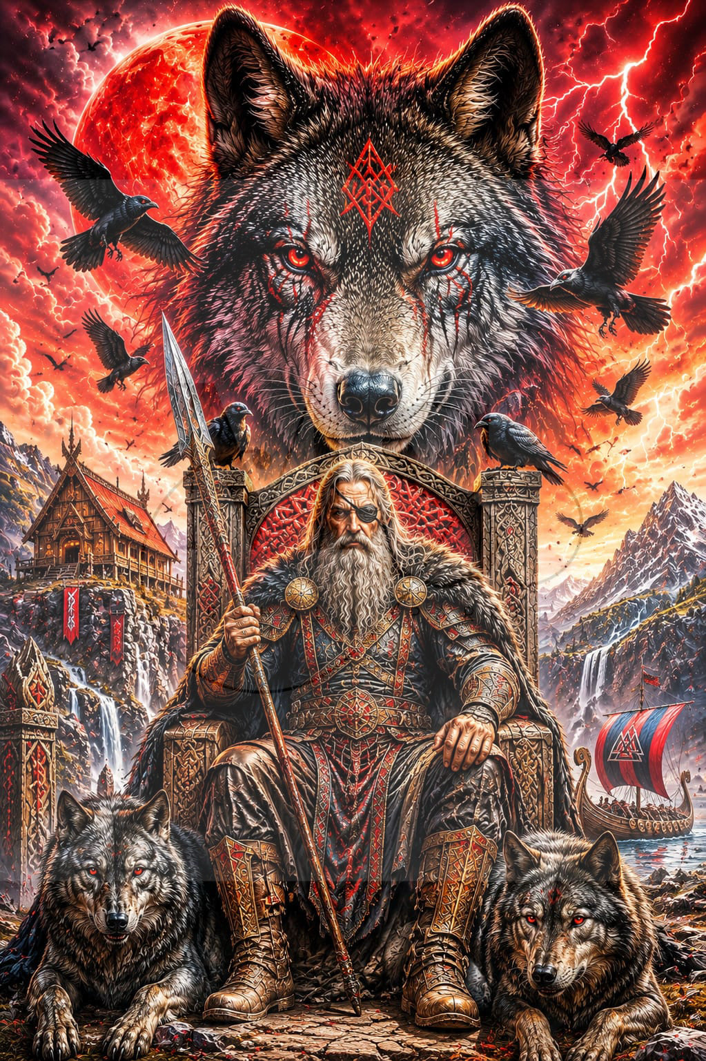 Wolf King of Ragnarök © 60x90 by CrazyLoneWolf