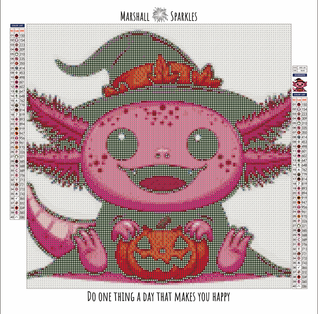 Halloween Axolotl © 40x40 (print to order)