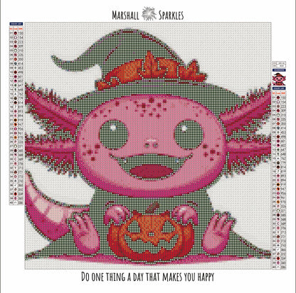 Halloween Axolotl © 40x40 (print to order)