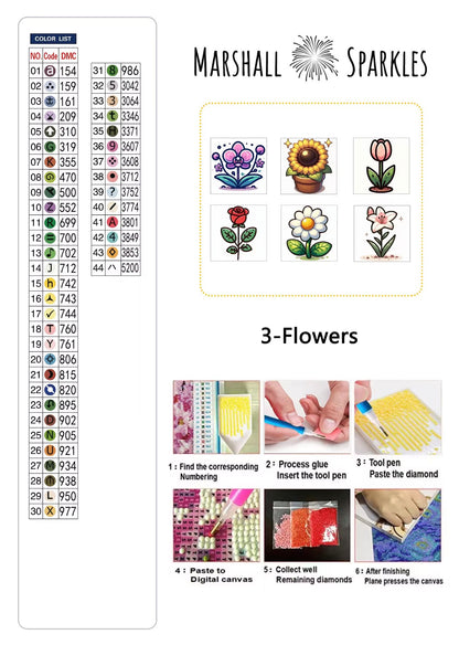 Sparkles Travel Kit FLOWERS 20x20 © Round Drill (print to order)