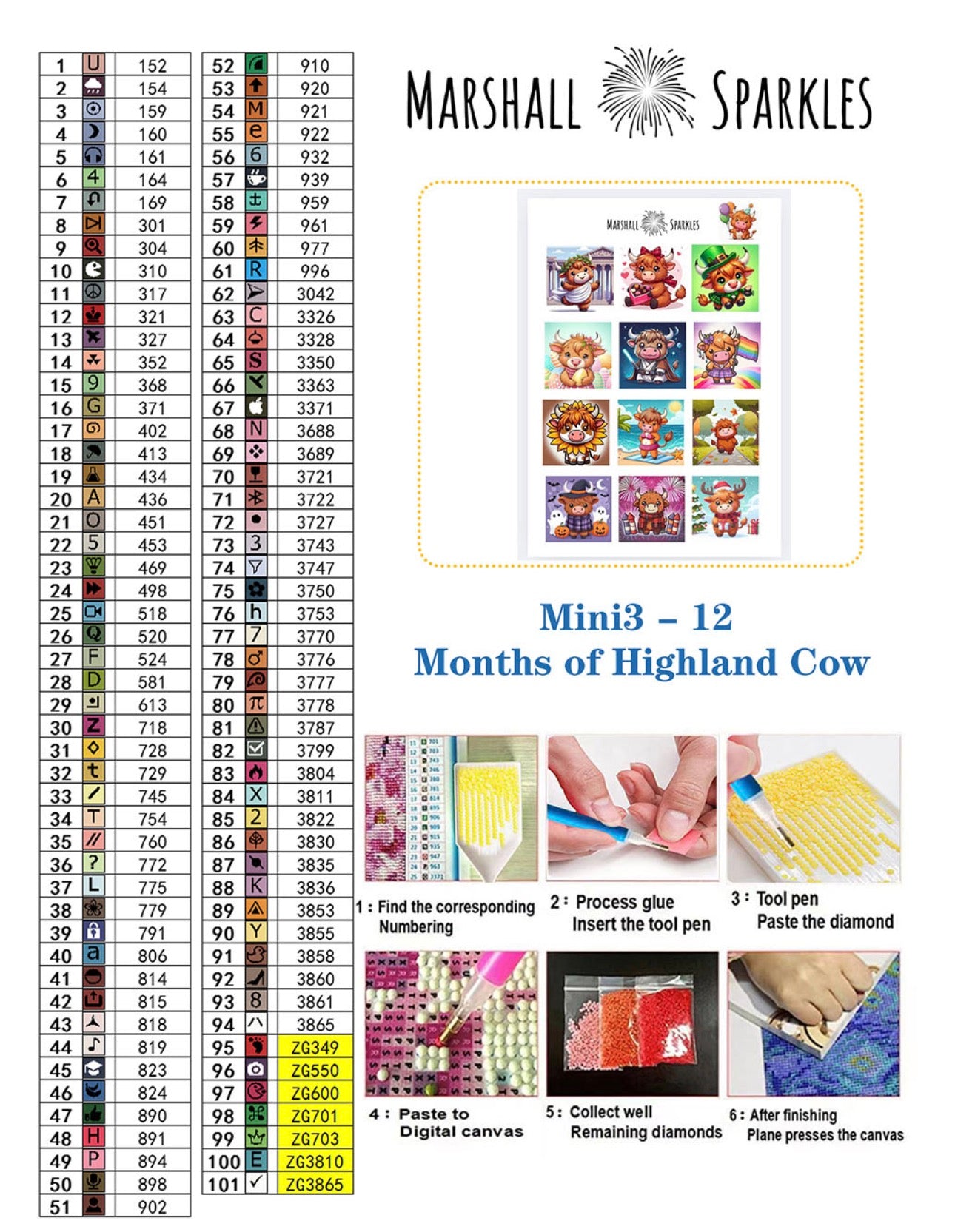 12 Months of Highland Cows © 30x30 free birthday canvas