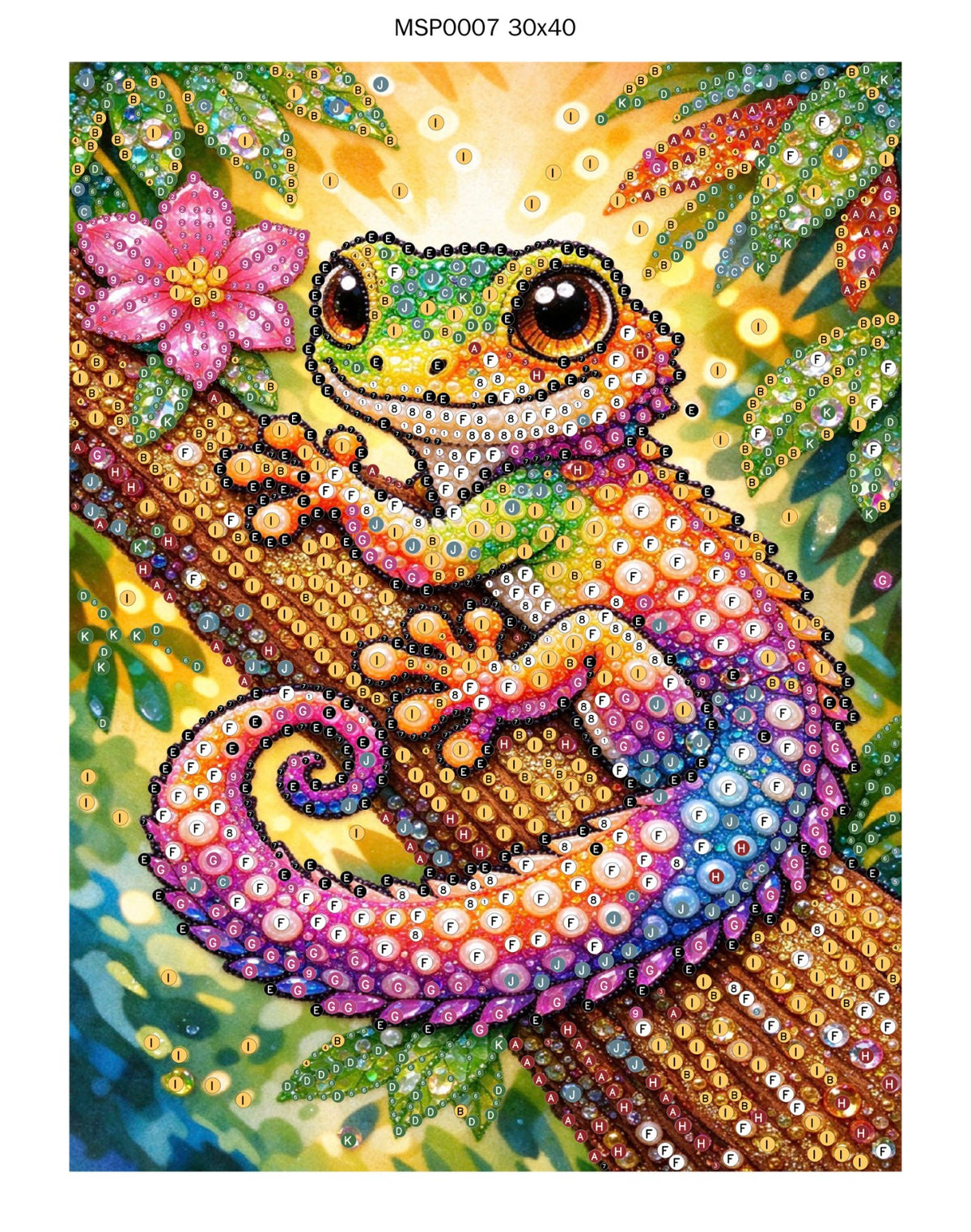 The Rainbow Gekko © 30x40 Pearl Painting
