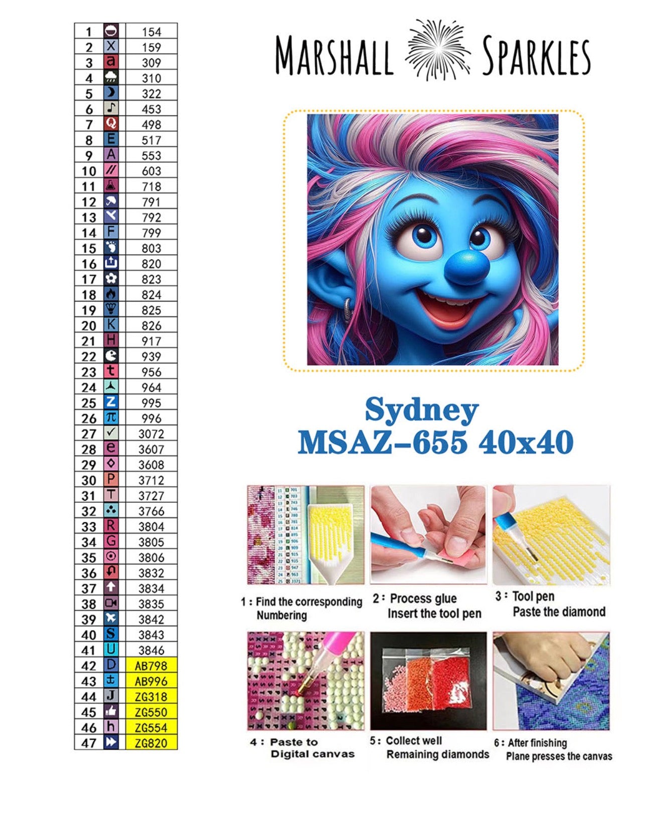Sydney © 40x40 includes Fairy & AB drills (print to order)