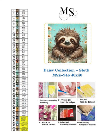 Daisy Collection - Sloth © 40x40