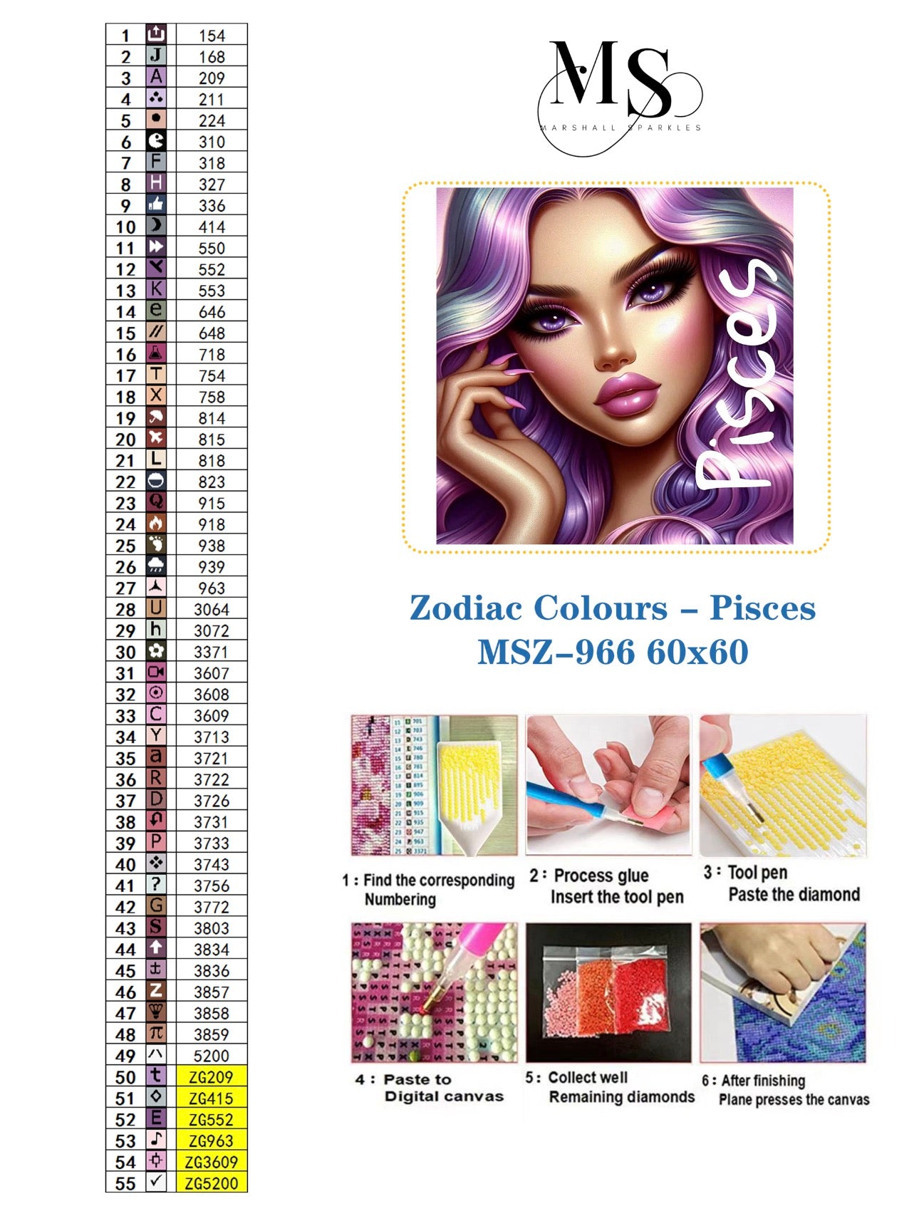 Zodiac Colours - Pisces © 60x60