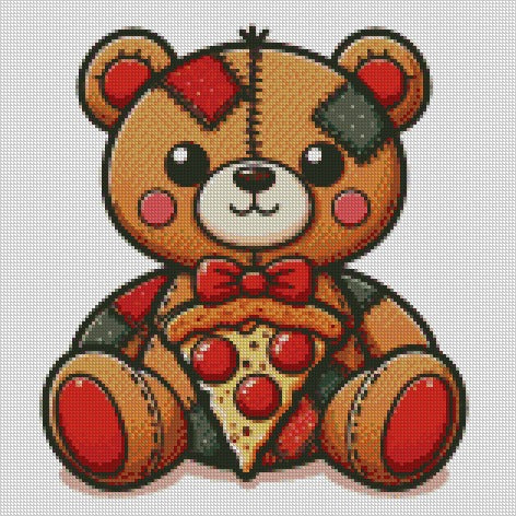Pizza Bear © 40x40 (print to order)