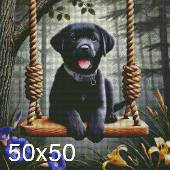 Labrador Swing © 50x50 (print to order)