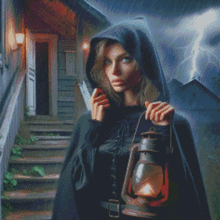 Hooded Beauty © 60x60 by Katie Mayo-Jackson (PTO)