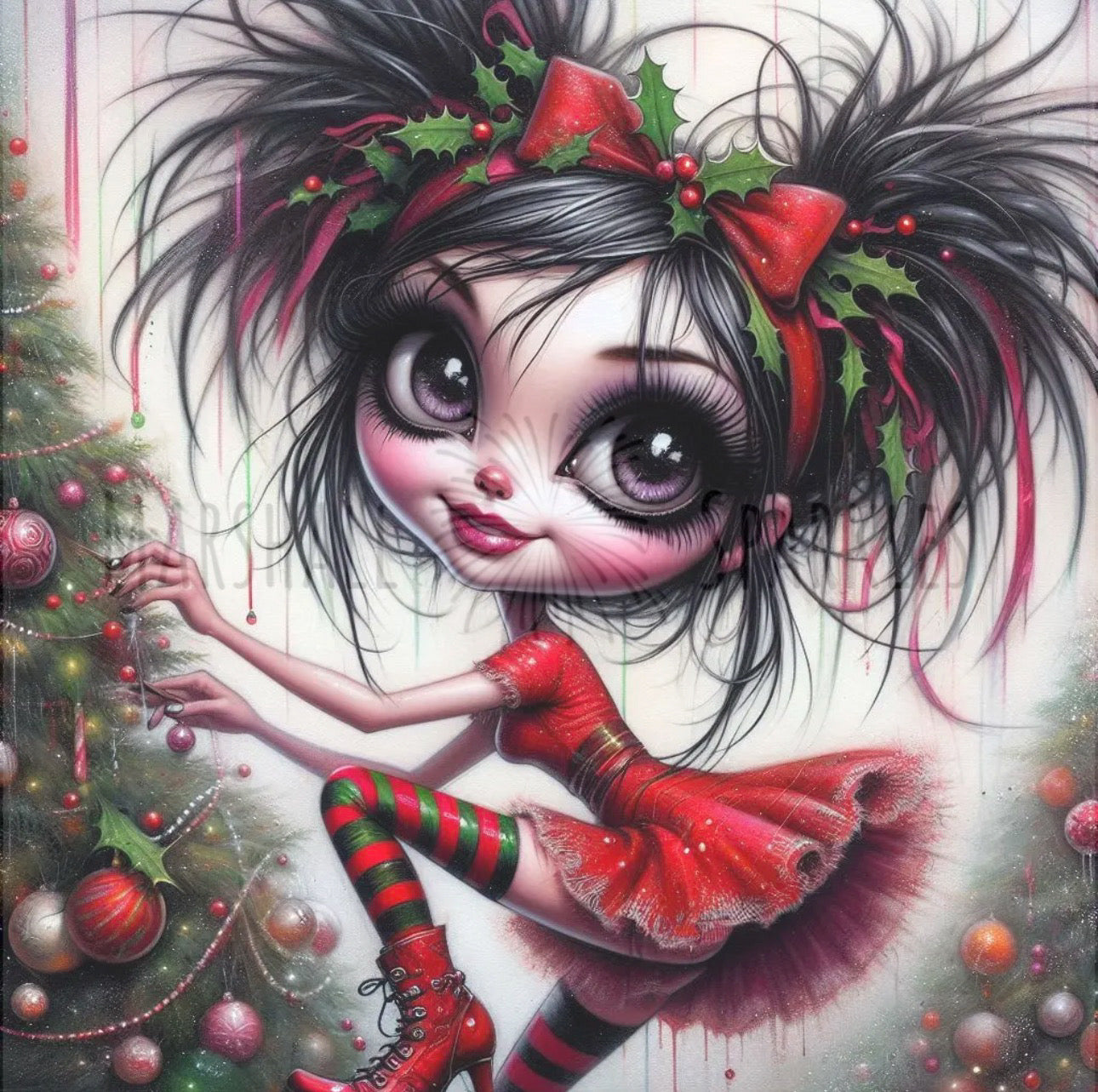 Grim Girl Christmas © 50x50 (print to order)